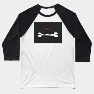 Dog Mouth With Bone Face Mask (Black) Baseball T-Shirt